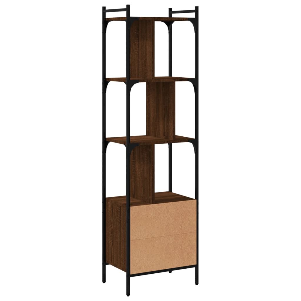 vidaXL Βιβλιοθήκη με Πόρτα Καφέ Δρυς 44,5x30x154,5 εκ. Επεξ. Ξύλο