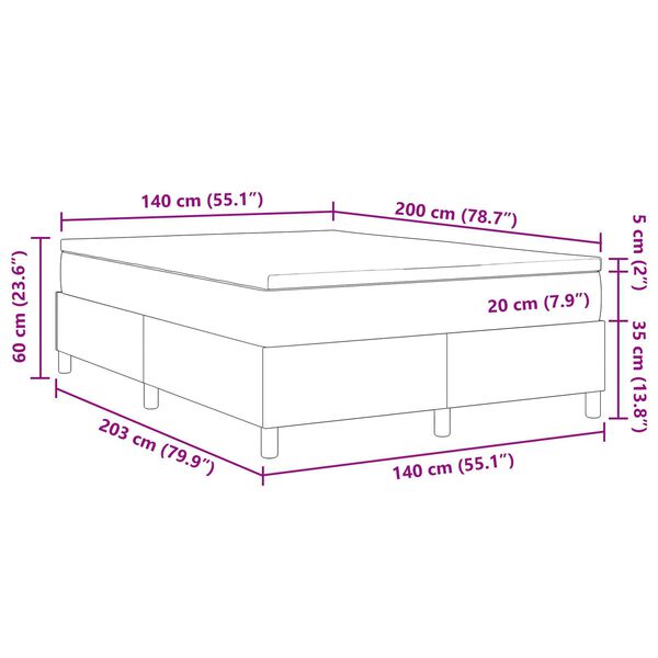 vidaXL Κρεβάτι Box Spring με Στρώμα σε Κρεμ - 140 x 200 εκ - Κόρντουρα