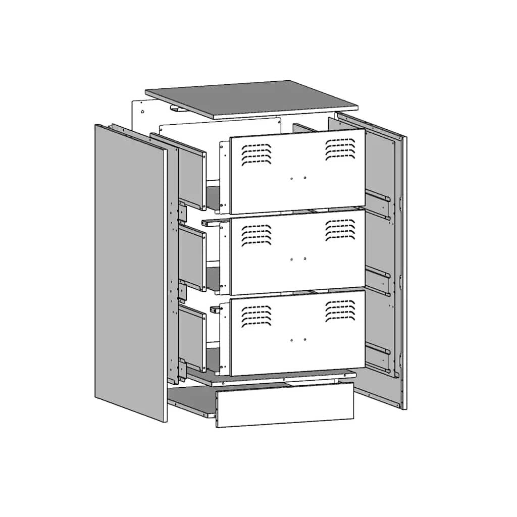 vidaXL Κομοδίνο Ροζ 34,5x39x62 εκ. από Χάλυβα
