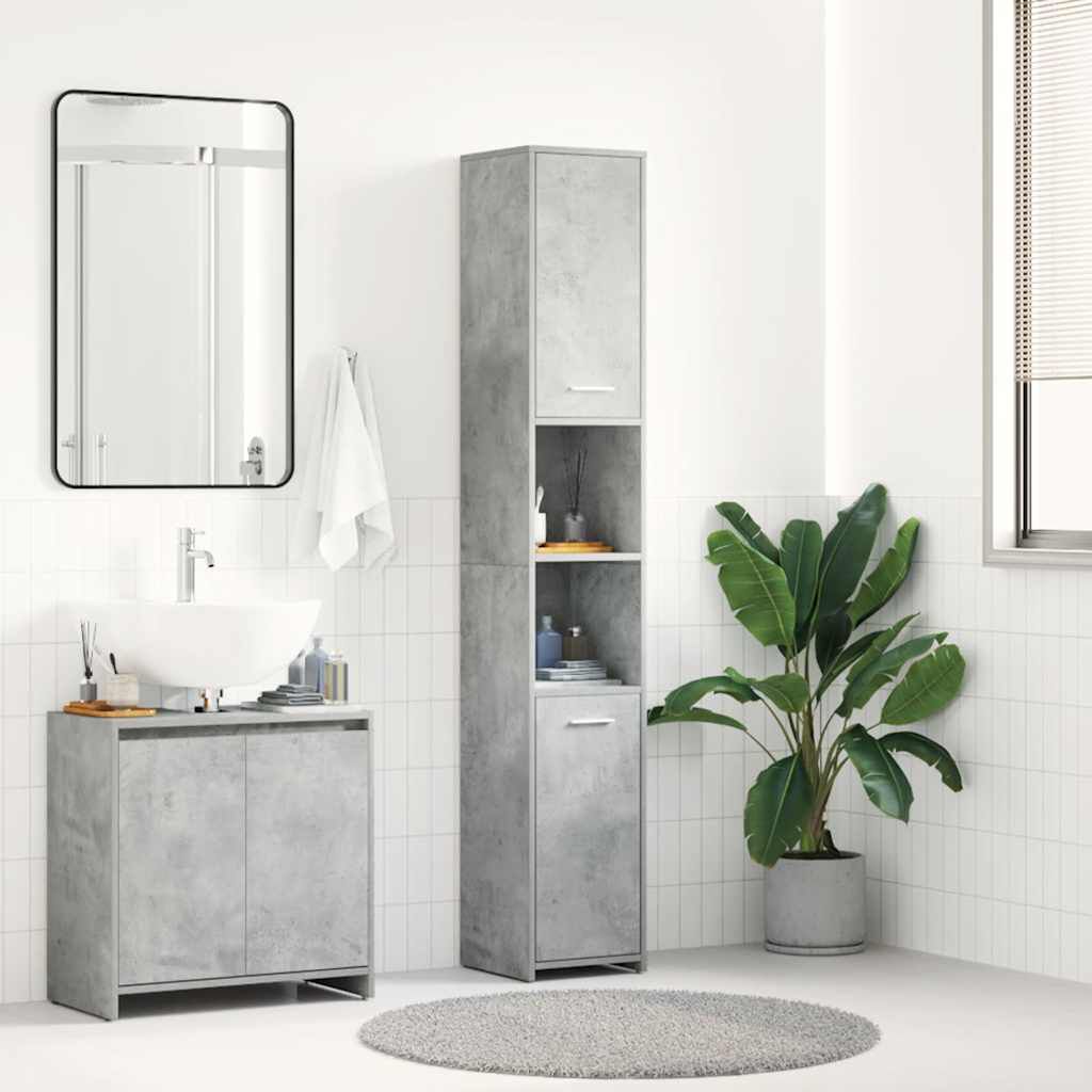 vidaXL Στήλη Μπάνιου Γκρι Σκυροδέματος 30x30x183,5 εκ. Επεξεργ. Ξύλο