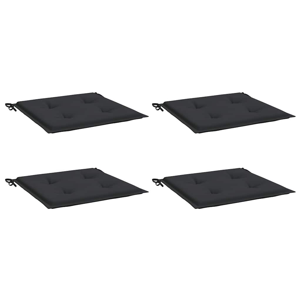 vidaXL Μαξιλάρια Καρέκλας Κήπου 4 τεμ. Μαύρα 50x50x4 εκ. Oxford Ύφασμα