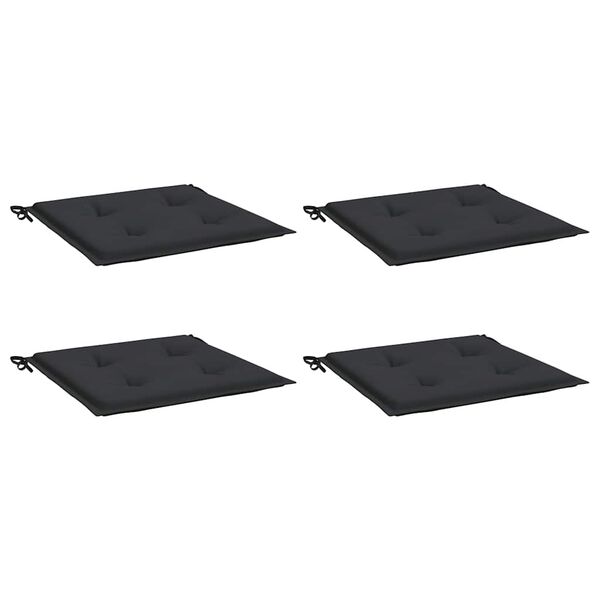 vidaXL Μαξιλάρια Καρέκλας Κήπου 4 τεμ. Μαύρα 50x50x4 εκ. Oxford Ύφασμα