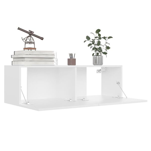 vidaXL Έπιπλα Τηλεόρασης 4 τεμ. Λευκά 100 x 30 x 30 εκ. Επεξ. Ξύλο