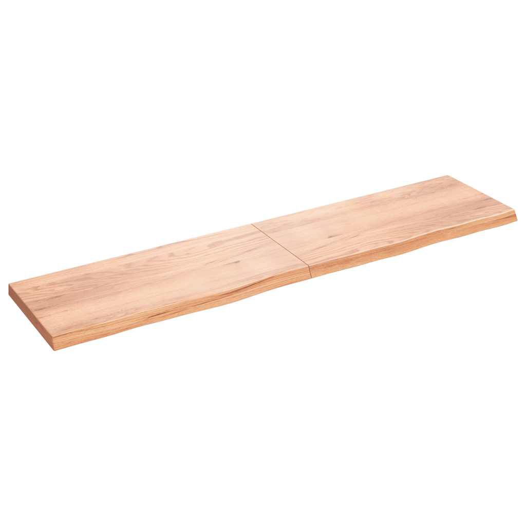 vidaXL Ράφι Τοίχου Ανοιχτό Καφέ 220x50x(2-6)εκ. Επεξ. Μασίφ Ξύλο Δρυός