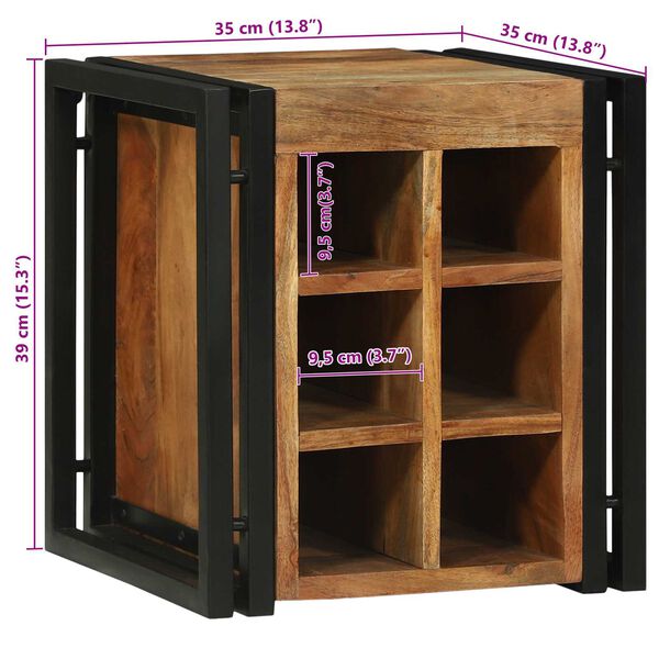 vidaXL Ράφι κρασιών 34.5x35x39 εκ. μασίφ ξύλο ακακίας