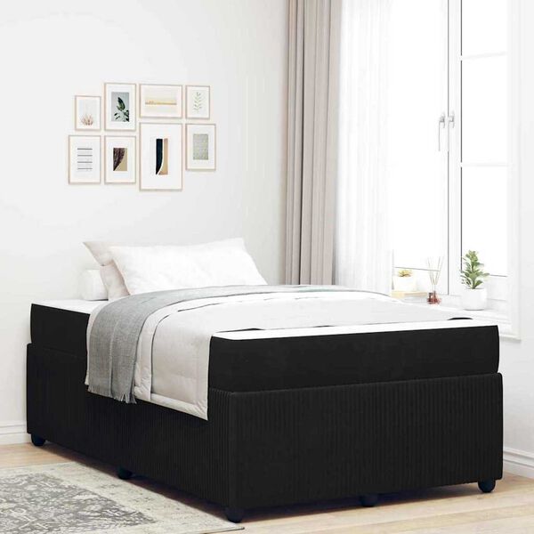 vidaXL Σκελετός κρεβατιού με στρώμα Μαύρο 120 x 200 cm Βελούδο