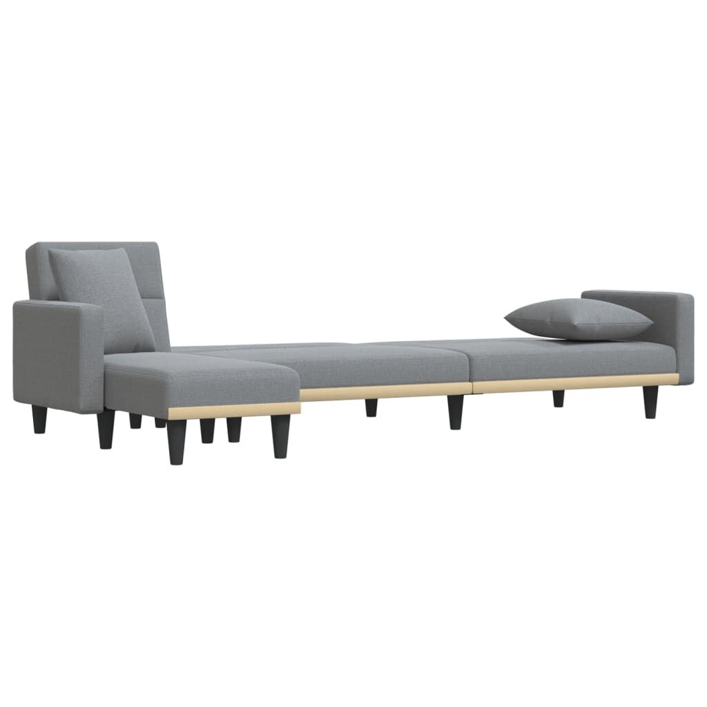 vidaXL Καναπές Κρεβάτι Γωνιακός Αν. Γκρι 275x140x70 εκ. Υφασμάτινος