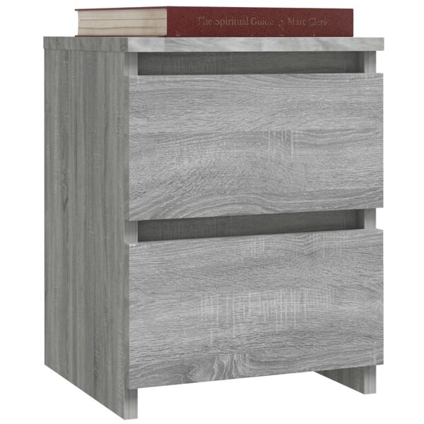 vidaXL Κομοδίνα 2 Τεμ. Γκρι Sonoma 30x30x40 εκ. από Επεξεργασμένο Ξύλο