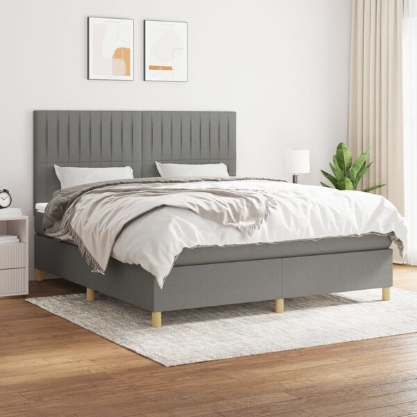 vidaXL &Kappa;&rho;&epsilon;&beta;ά&tau;&iota; Boxspring &mu;&epsilon; &Sigma;&tau;&rho;ώ&mu;&alpha; &Sigma;&kappa;&omicron;ύ&rho;&omicron; &Gamma;&kappa;&rho;&iota; 160x200 &epsilon;&kappa; &Upsilon;&phi;&alpha;&sigma;&mu;ά&tau;&iota;&nu;&omicron;