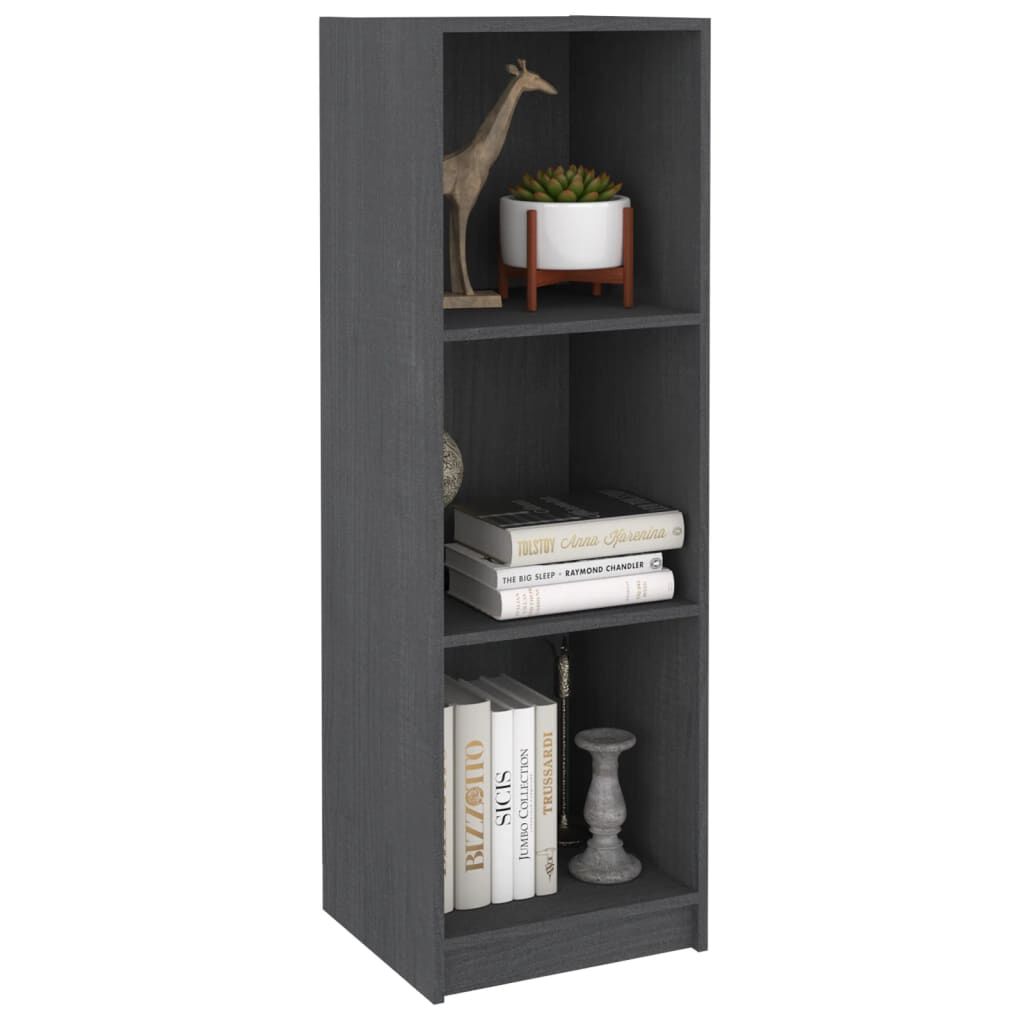 vidaXL Βιβλιοθήκη/Διαχωρ. Χώρου Γκρι 36x33x110 εκ. Μασίφ Ξύλο Πεύκου