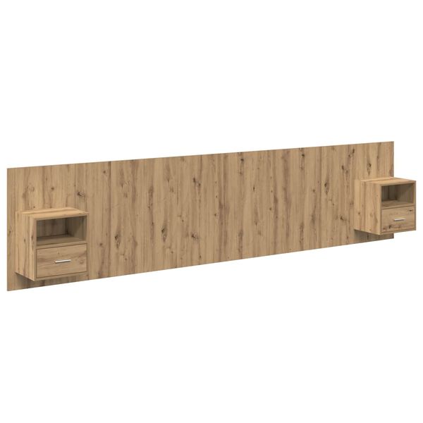 vidaXL &Kappa;&epsilon;&phi;&alpha;&lambda;ή &kappa;&rho;&epsilon;&beta;&alpha;&tau;&iota;&omicron;ύ &mu;&epsilon; &kappa;&omicron;&mu;&omicron;&delta;ί&nu;&omicron; &mu;&epsilon; &sigma;&upsilon;&rho;&tau;ά&rho;&iota; 3 pcs Artisan Oak