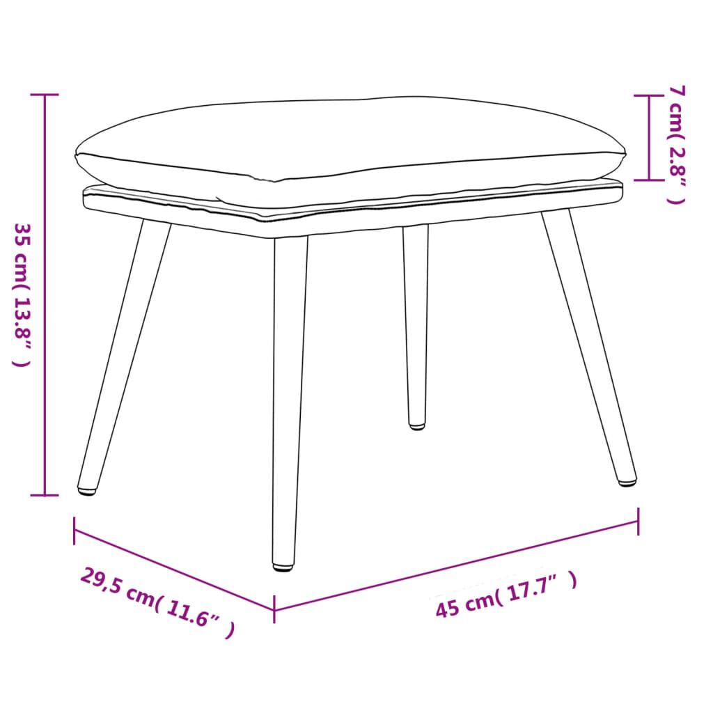 vidaXL Υποπόδιο Κρεμ 45x29,5x35 εκ. Ύφασμα & Συνθετικό Δέρμα