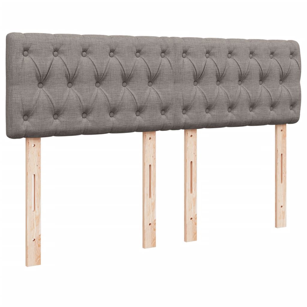 vidaXL Κρεβάτι Boxspring με Στρώμα Taupe 140x190 εκ. Υφασμάτινο