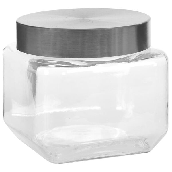 vidaXL Βάζα Αποθήκευσης 6 τεμ. 800 ml με Ασημί Καπάκι