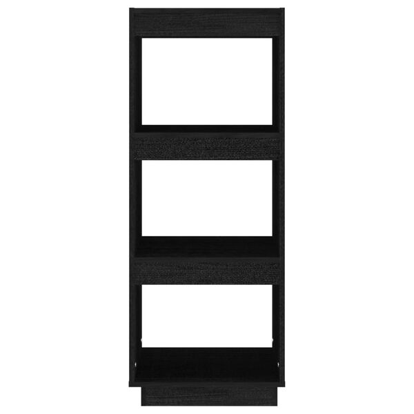 vidaXL Βιβλιοθήκη/Διαχωρ. Χώρου Μαύρο 40x35x103 εκ. Μασίφ Ξύλο Πεύκου