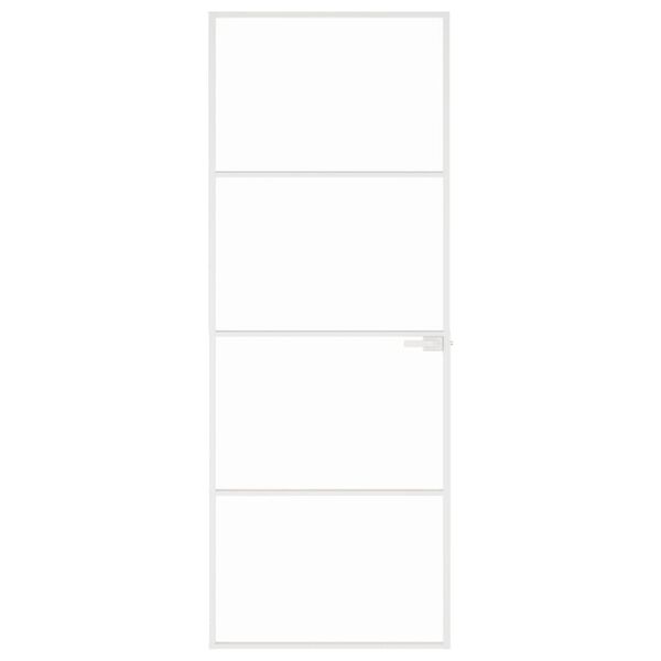 vidaXL Εσωτερική Πόρτα Λευκή 76x201,5 εκ. Ψημένο Γυαλί&Λεπτό Αλουμίνιο