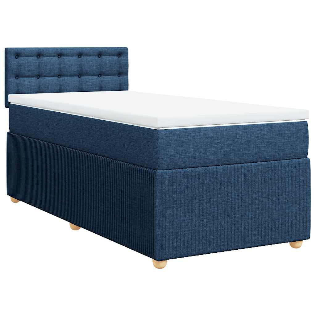 vidaXL Κρεβάτι Boxspring με Στρώμα Μπλε 80x200 εκ. Υφασμάτινο