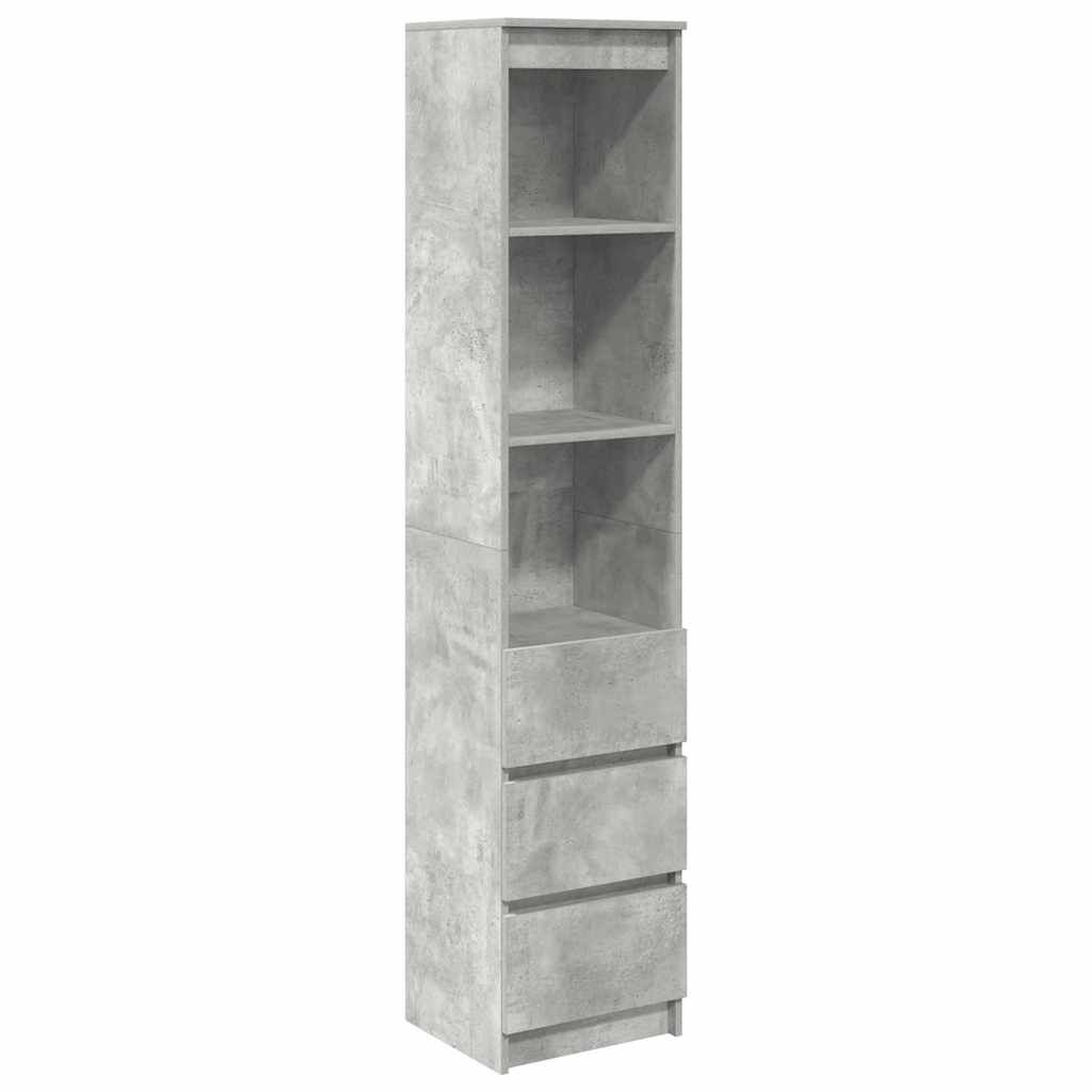 vidaXL Ντουλάπι Γκρι Σκυροδέματος 37,5x35x180 εκ. Επεξεργασμένο Ξύλο