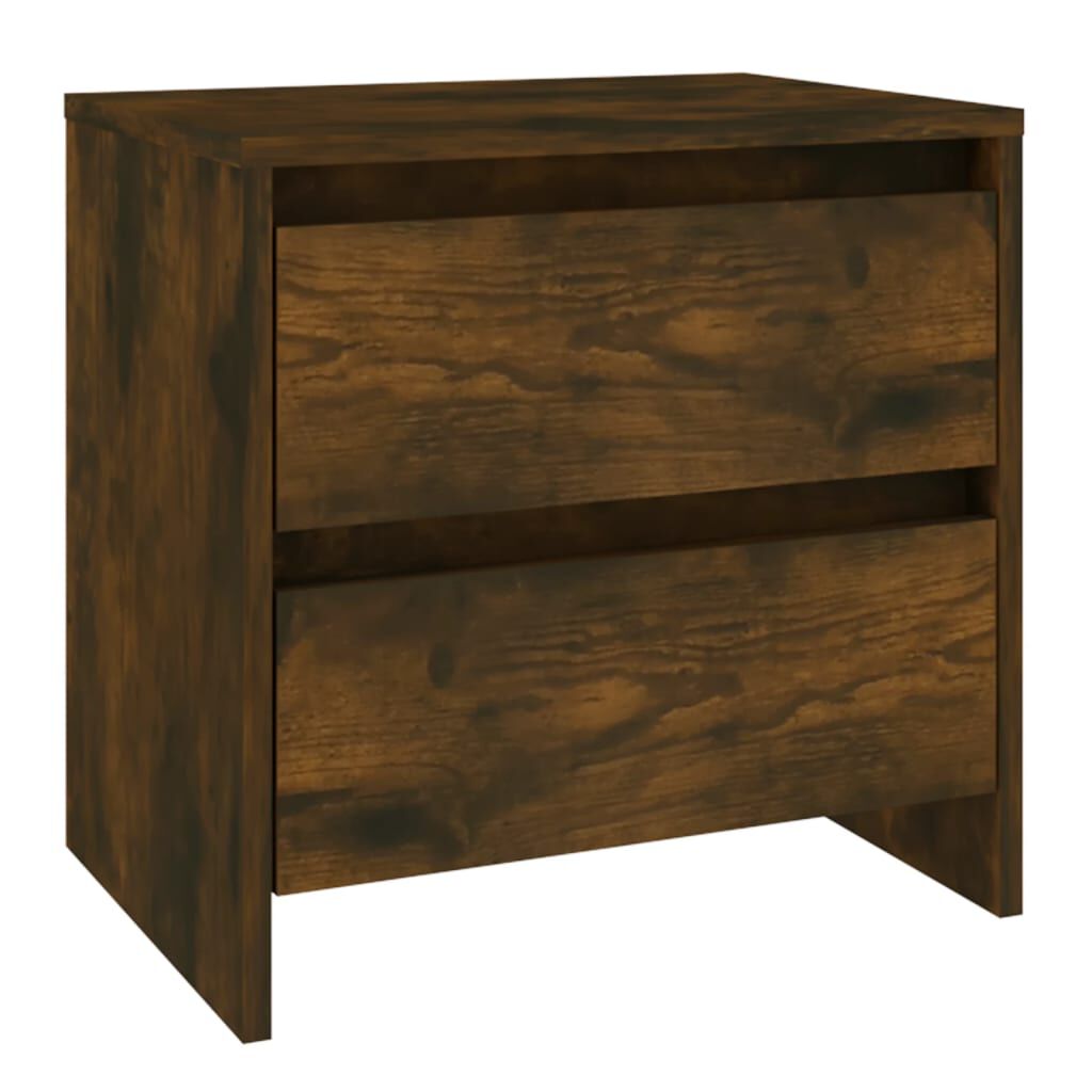 vidaXL Κομοδίνα 2 τεμ. Καπνιστή Δρυς 45x34,5x44,5 εκ. από Επεξ. Ξύλο