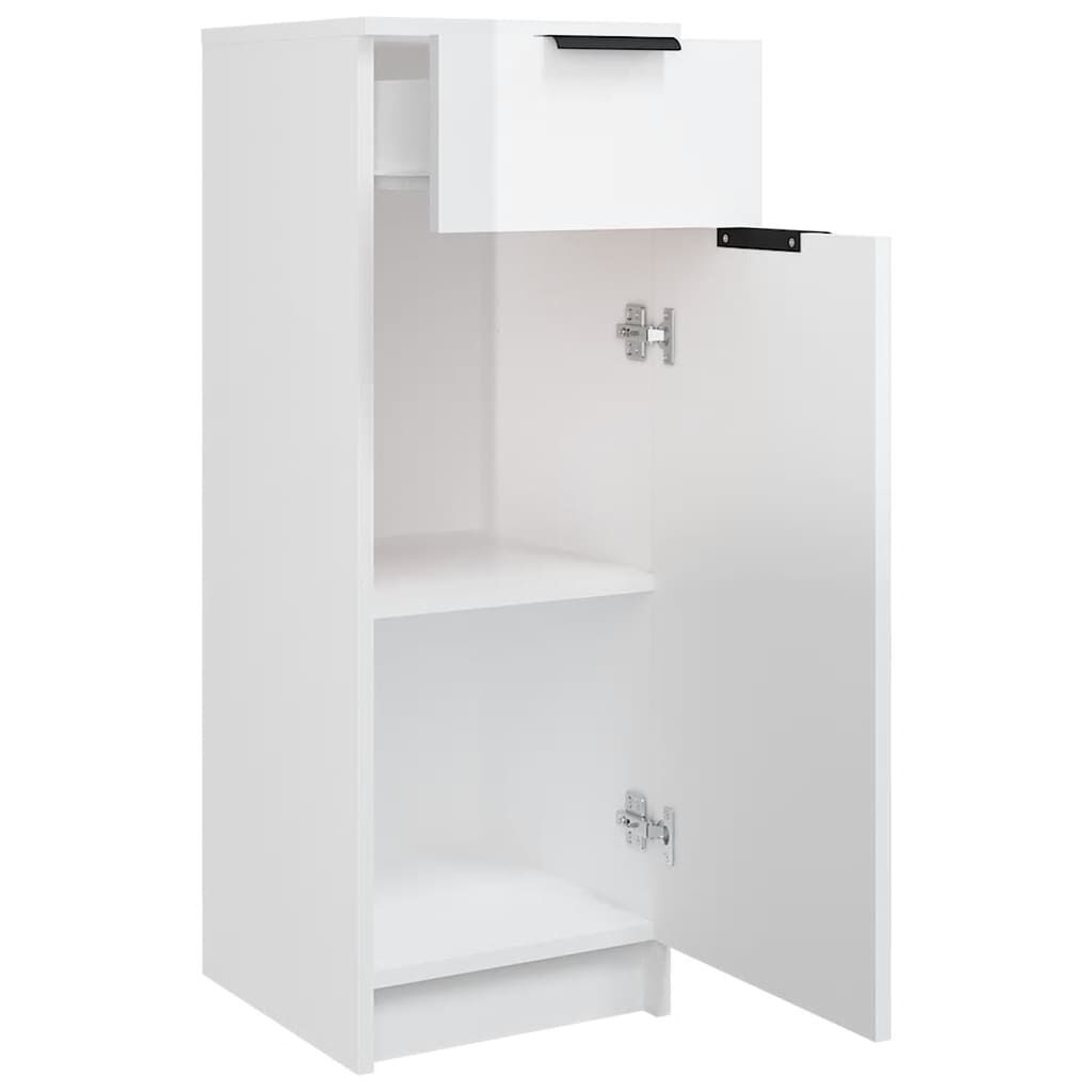 vidaXL Ντουλάπι Μπάνιου Γυαλιστερό Λευκό 32x34x90 εκ. Επεξεργ. Ξύλο