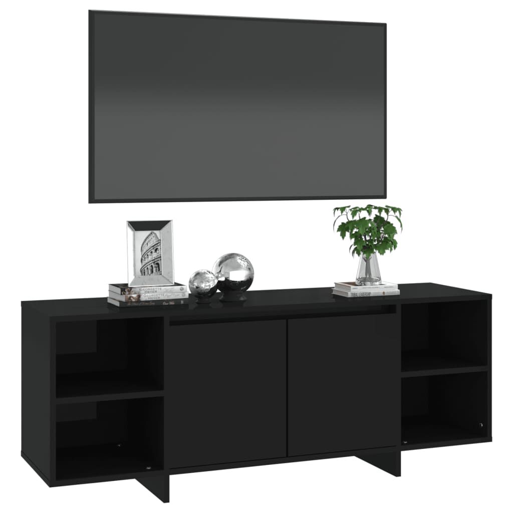 vidaXL Έπιπλο Τηλεόρασης Μαύρο 130 x 35 x 50 εκ. από Μοριοσανίδα