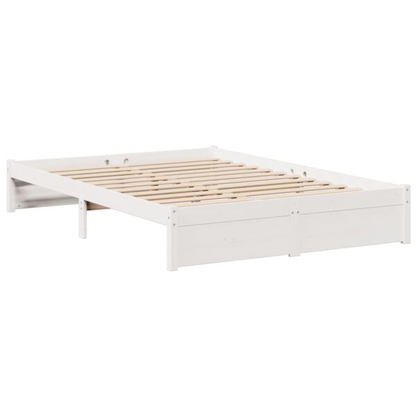 vidaXL Κρεβάτι Βιβλιοθήκη Χωρίς Στρώμα 140x200 εκ Μασίφ Ξύλο Πεύκο