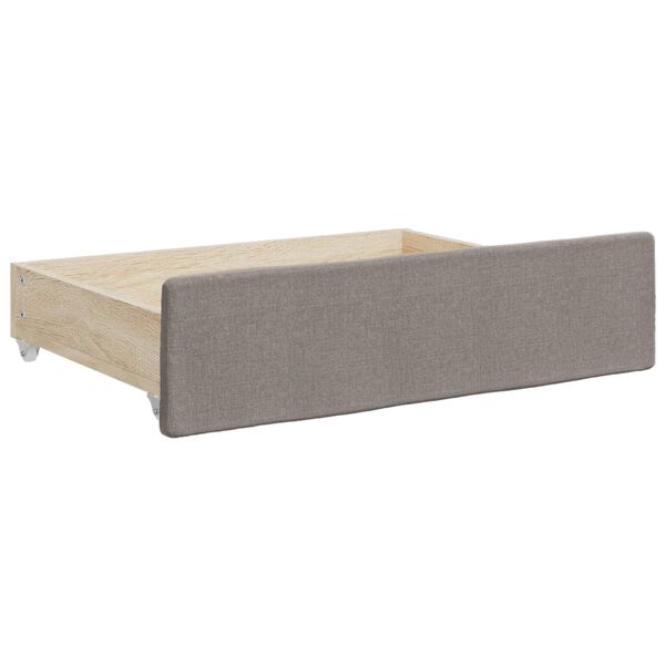 vidaXL Καναπές Κρεβάτι Συρόμενος Taupe 80x200 εκ. Υφασμάτινος Συρτάρια