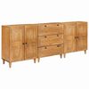 vidaXL Πλαϊνό γραφείο 3 pcs Καφέ 60 x 33 x 75 cm Μασίφ ξύλο μάνγκο