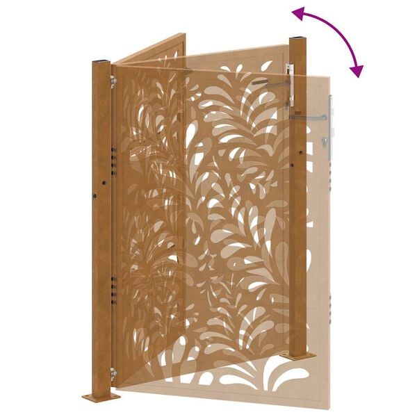 vidaXL Πύλη κήπου 105x130 cm από χάλυβα με κυματοειδές σχέδιο