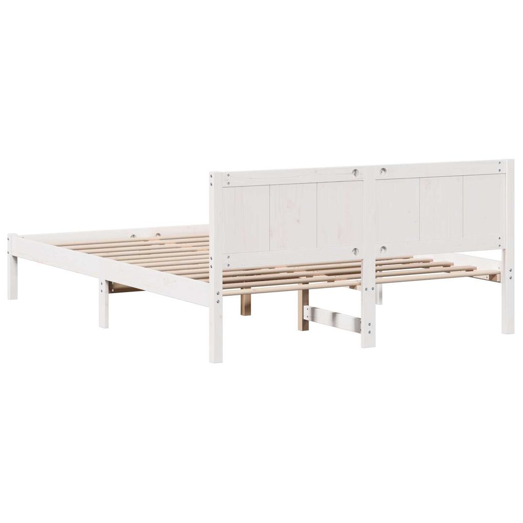 vidaXL Σκελετός Κρεβατιού Λευκό 160 x 200 cm Μασίφ ξύλο πεύκου