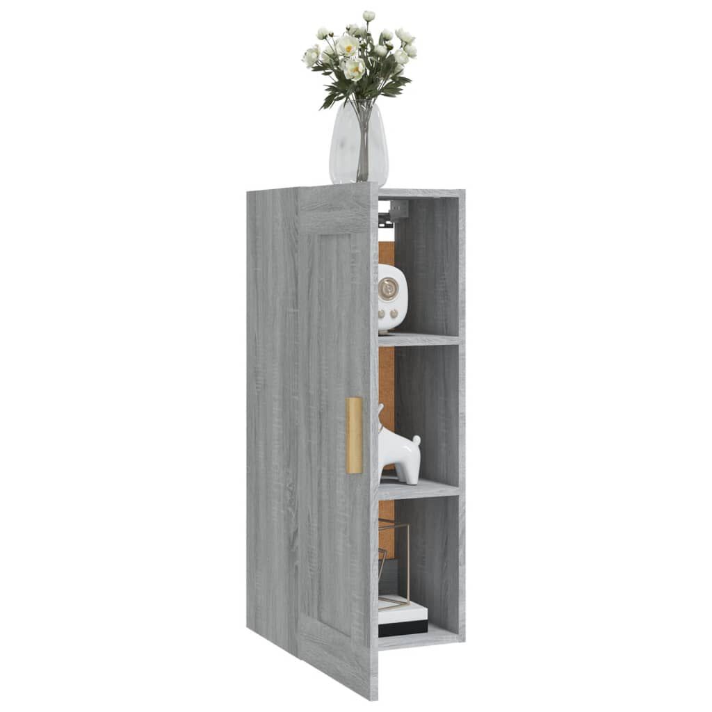 vidaXL Ντουλάπι Τοίχου Γκρι Sonoma 35x34x90 εκ. Επεξεργασμένο Ξύλο