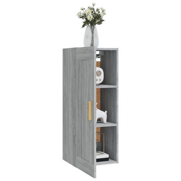 vidaXL Ντουλάπι Τοίχου Γκρι Sonoma 35x34x90 εκ. Επεξεργασμένο Ξύλο