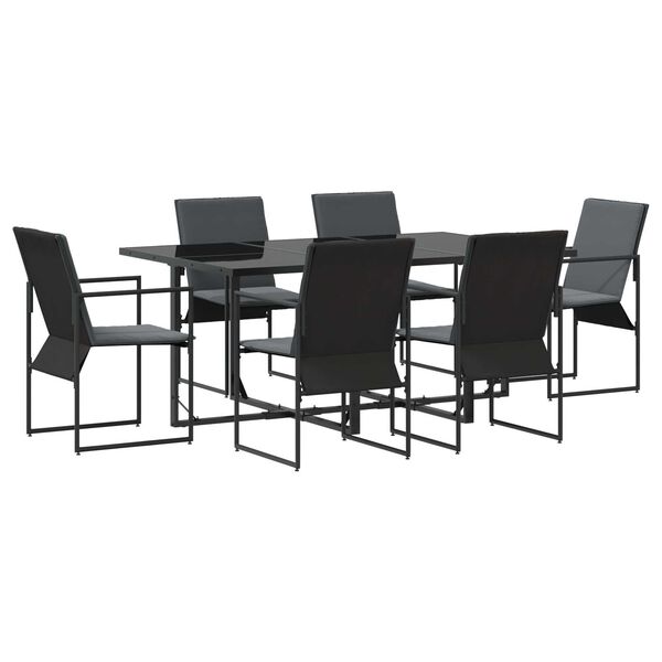 vidaXL Σέτ φαγητού για κήπο 7 pcs Μαύρο Ατσάλι