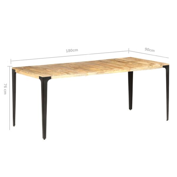 vidaXL Τραπεζαρία 180 x 90 x 76 εκ. από Μασίφ Ξύλο Μάνγκο