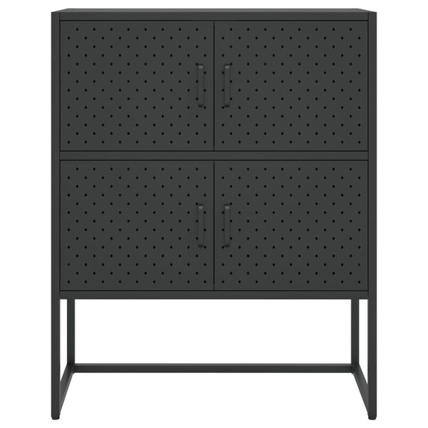vidaXL Ντουλάπι Μαύρο 80 x 35 x 100 εκ. από Ατσάλι