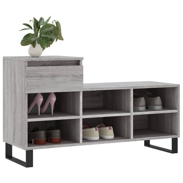 vidaXL Παπουτσοθήκη Γκρι Sonoma 102x36x60 εκ. από Επεξεργασμένο Ξύλο