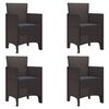 vidaXL Καρέκλα Κήπου 4 pcs Καφέ 53 x 49 x 85 εκ. PP