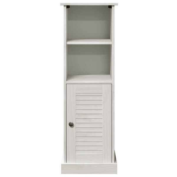 vidaXL Ντουλάπι Μπάνιου Λευκό 37 x 34 x 110 εκ Μασίφ ξύλο πεύκου