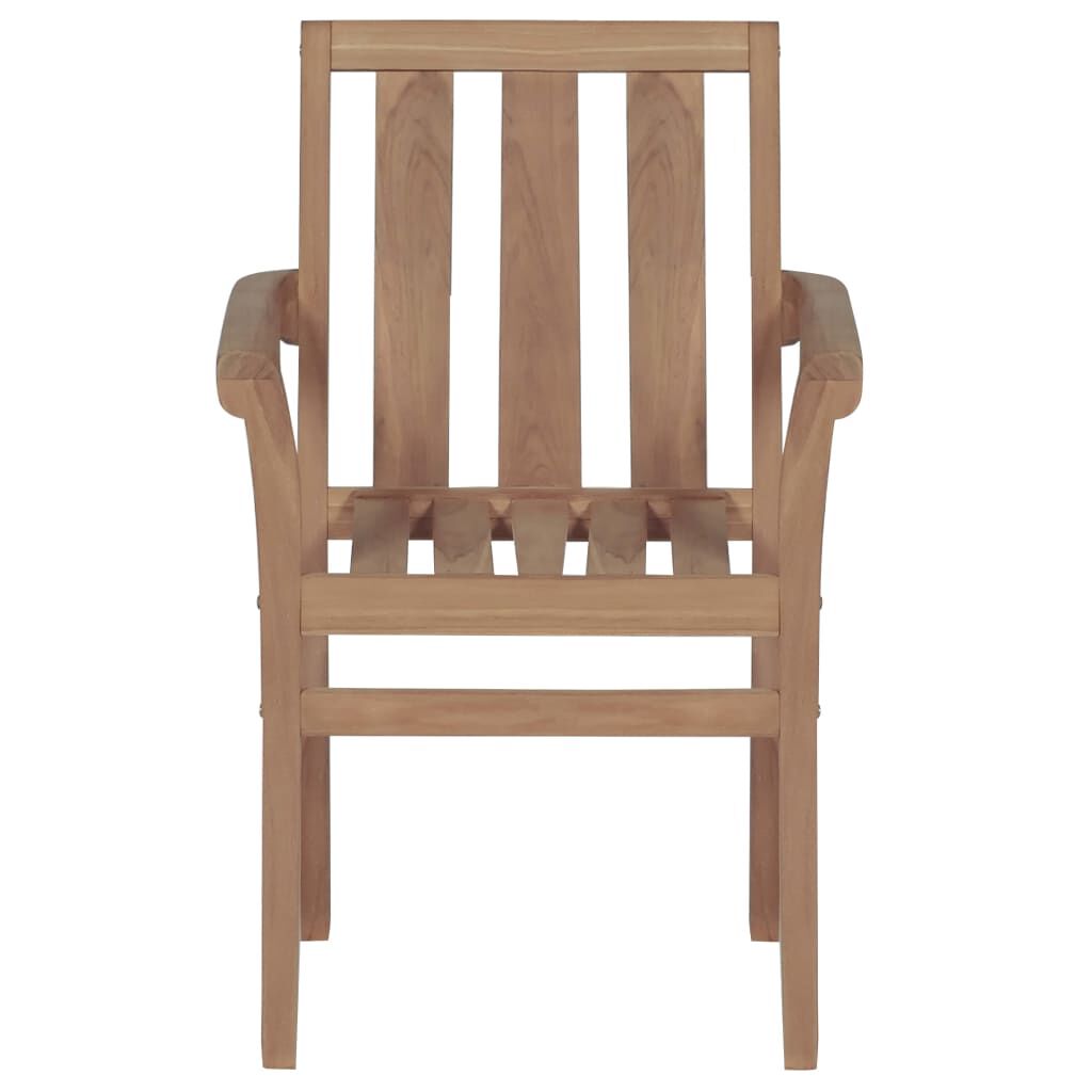 vidaXL Καρέκλες Κήπου 2 τεμ. Μασίφ Ξύλο Teak με Φωτ. Πράσινα Μαξιλάρια