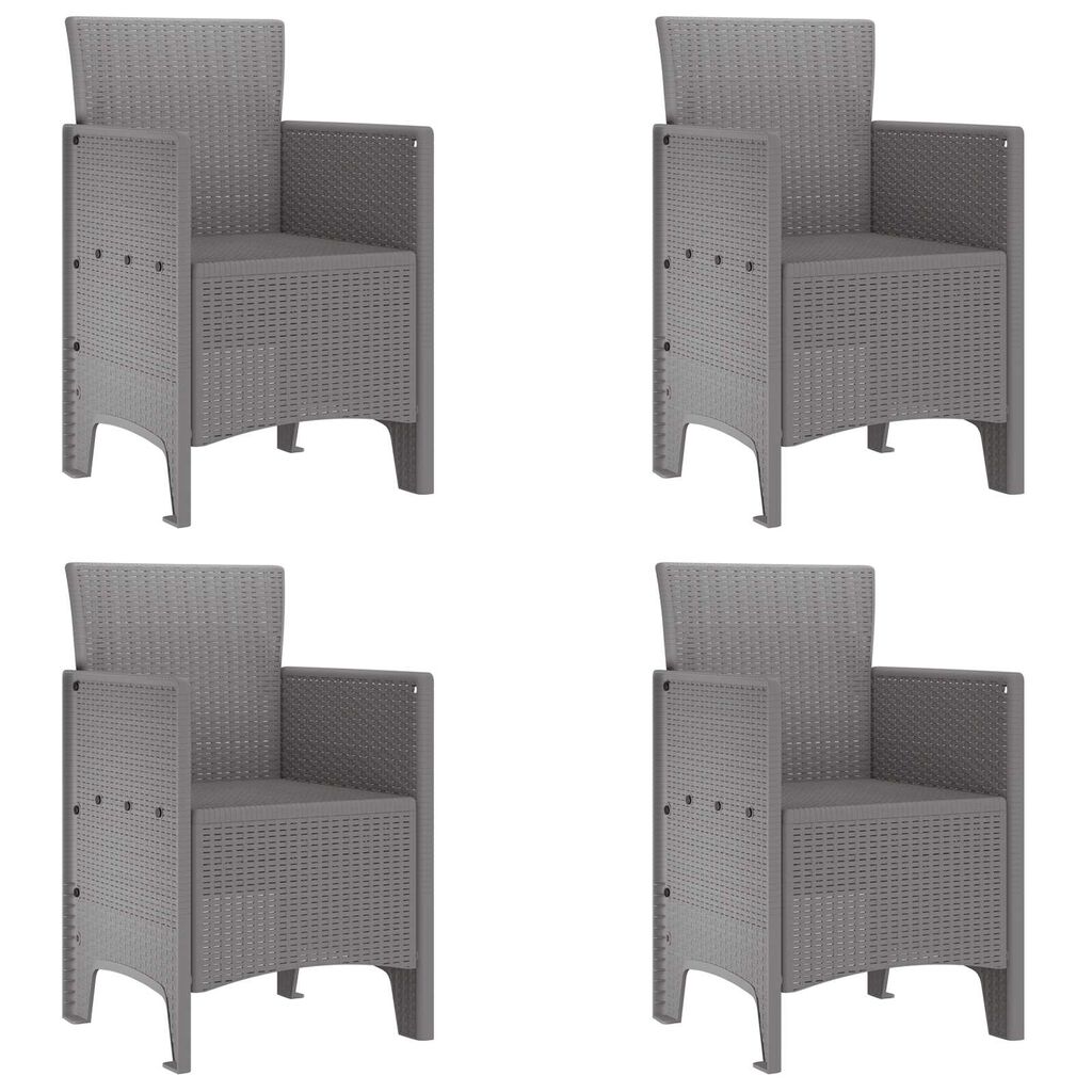 vidaXL Καρέκλες κήπου 4 pcs Ανοιχτό γκρι 53 x 49 x 85 εκ. Πλαστικό