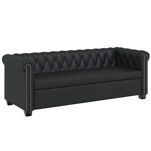 vidaXL &Kappa;&alpha;&nu;&alpha;&pi;έ&sigmaf; &Tau;&rho;&iota;&theta;έ&sigma;&iota;&omicron;&sigmaf; Chesterfield &Mu;&alpha;ύ&rho;&omicron;&sigmaf; &alpha;&pi;ό &Sigma;&upsilon;&nu;&theta;&epsilon;&tau;&iota;&kappa;ό &Delta;έ&rho;&mu;&alpha;