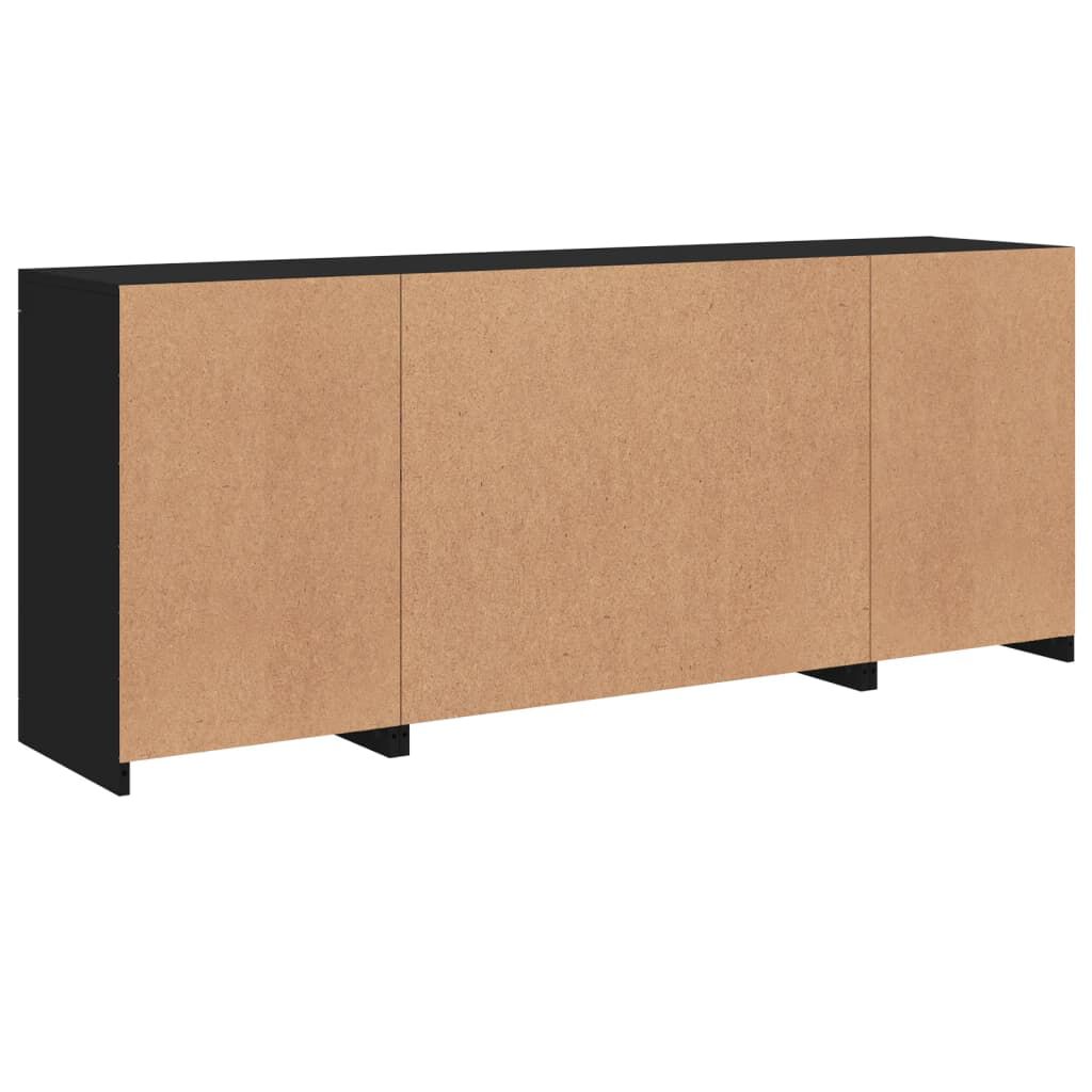 vidaXL Μπουφές με LED Μαύρος 163 x 37 x 67 εκ.