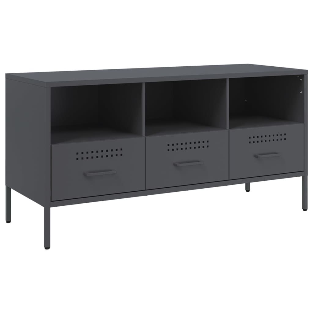 vidaXL Έπιπλο Τηλεόρασης Ανθρακί 100,5x39x50,5 εκ. από Ατσάλι