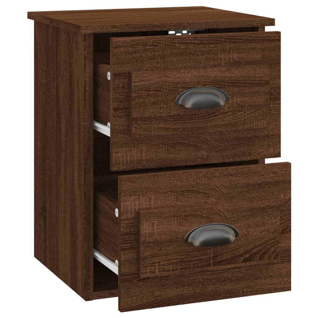 vidaXL Κομοδίνα Επιτοίχια 2 τεμ. Καφέ Δρυς 41,5x36x53 εκ.
