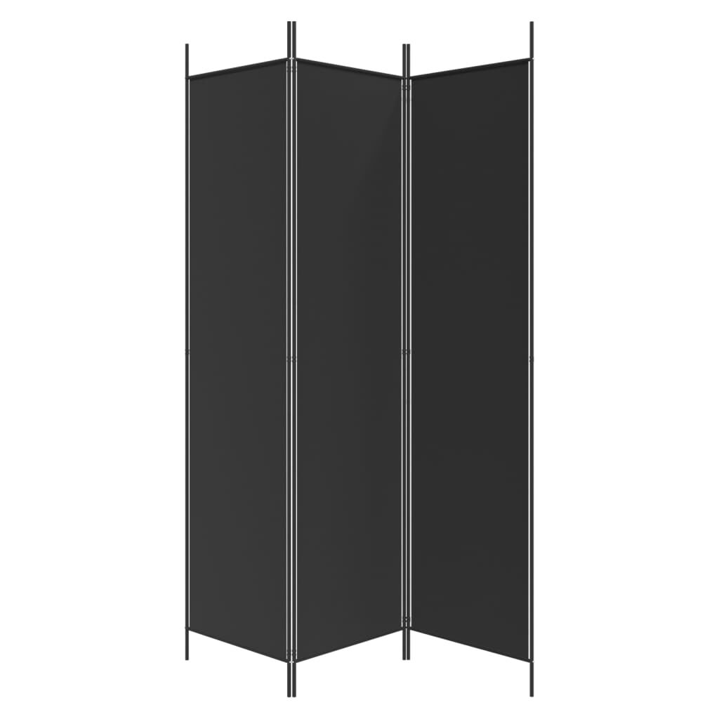 vidaXL Διαχωριστικό Δωματίου με 3 Πάνελ Μαύρο 150x200 εκ. από Ύφασμα