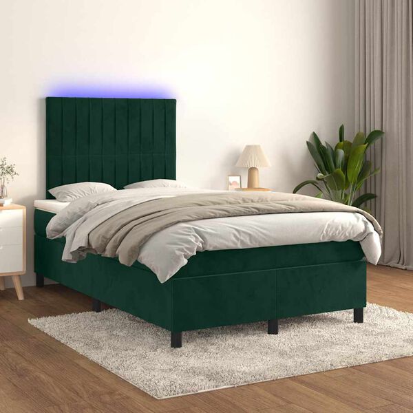 vidaXL &Kappa;&rho;&epsilon;&beta;ά&tau;&iota; Boxspring &mu;&epsilon; &Sigma;&tau;&rho;ώ&mu;&alpha; & LED &Sigma;&kappa;. &Pi;&rho;ά&sigma;&iota;&nu;&omicron; 120x200&epsilon;&kappa; &Beta;&epsilon;&lambda;&omicron;ύ&delta;&omicron;