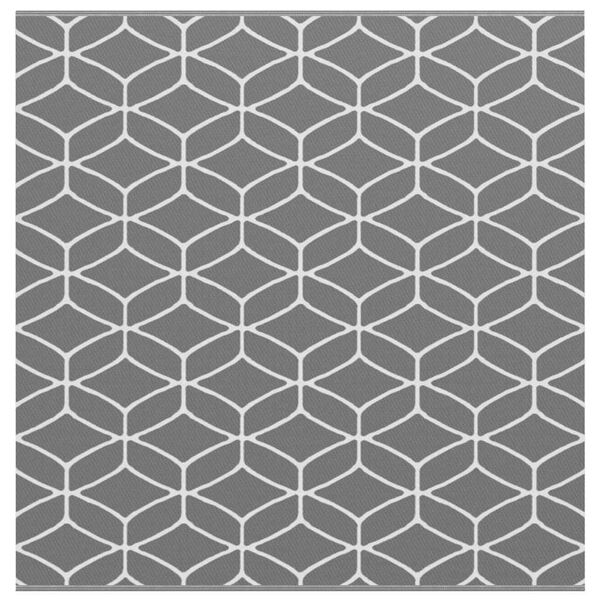 vidaXL Χαλί εξωτερικού χώρου ARAKIL Γκρι και λευκό 250 x 250 cm PP