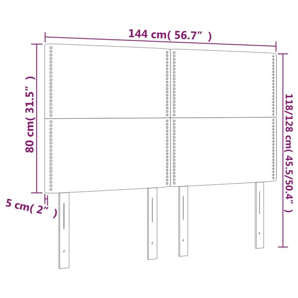 vidaXL Κεφαλάρια Κρεβατιού 4 τεμ. Αν. Γκρι 72x5x78/88 εκ. Βελούδινα