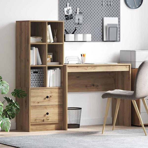 vidaXL Γραφείο με συρτάρι 2 pcs Artisan Oak