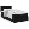 vidaXL Οθωμανικό κρεβάτι με στρώμα Μαύρο 80x200cm Velvet